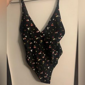 Floral print one piece bathing suit